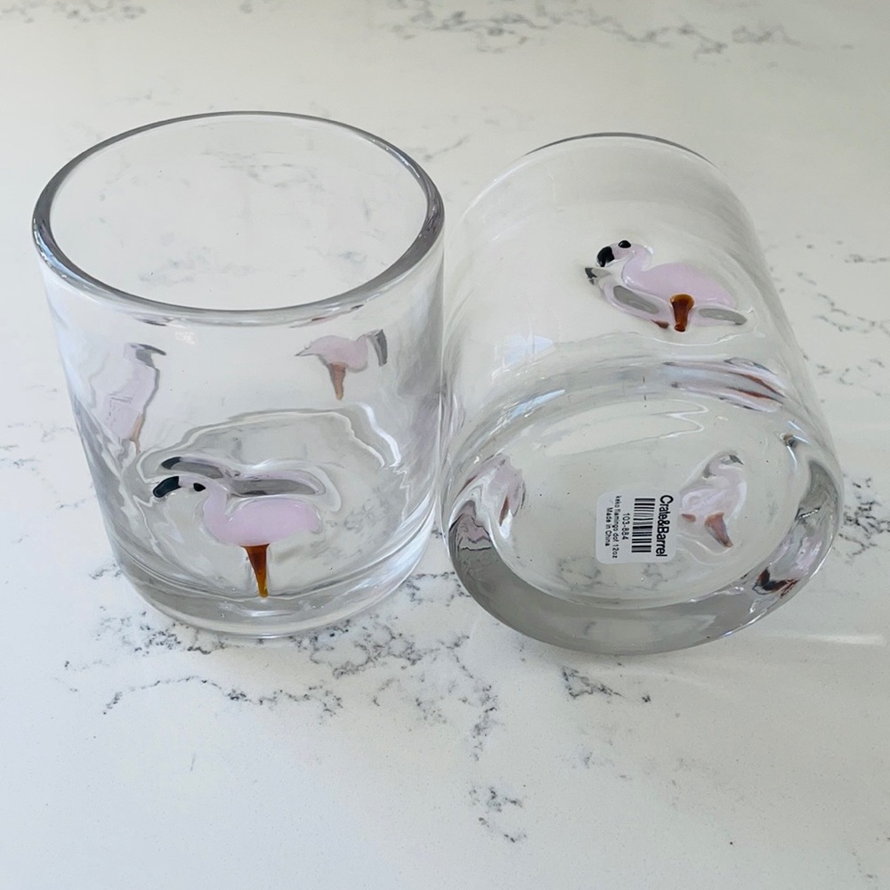 Crate&barrel 🦩Keko Flamingo Old Fashion Glasses - Picture 5 of 12
